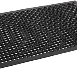 ROVSUN Rubber Floor Mat with Holes, Anti-Fatigue/Non-Slip Drainage Mat, for Industrial Kitchen Restaurant Bar Bathroom Utility Garage Pool Entry Door Mat, Indoor (36'' x 60'' Black 1Pcs)
